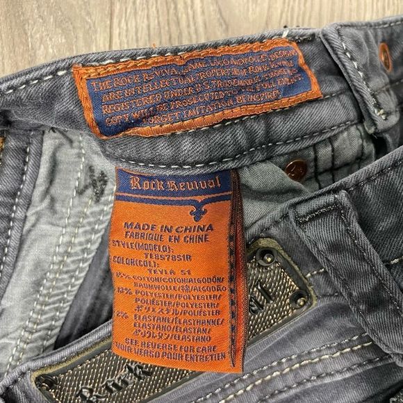Rock Revival Jeans Womens Size 26 Teyla Skinny Low Rise Grey Denim - Picture 6 of 14